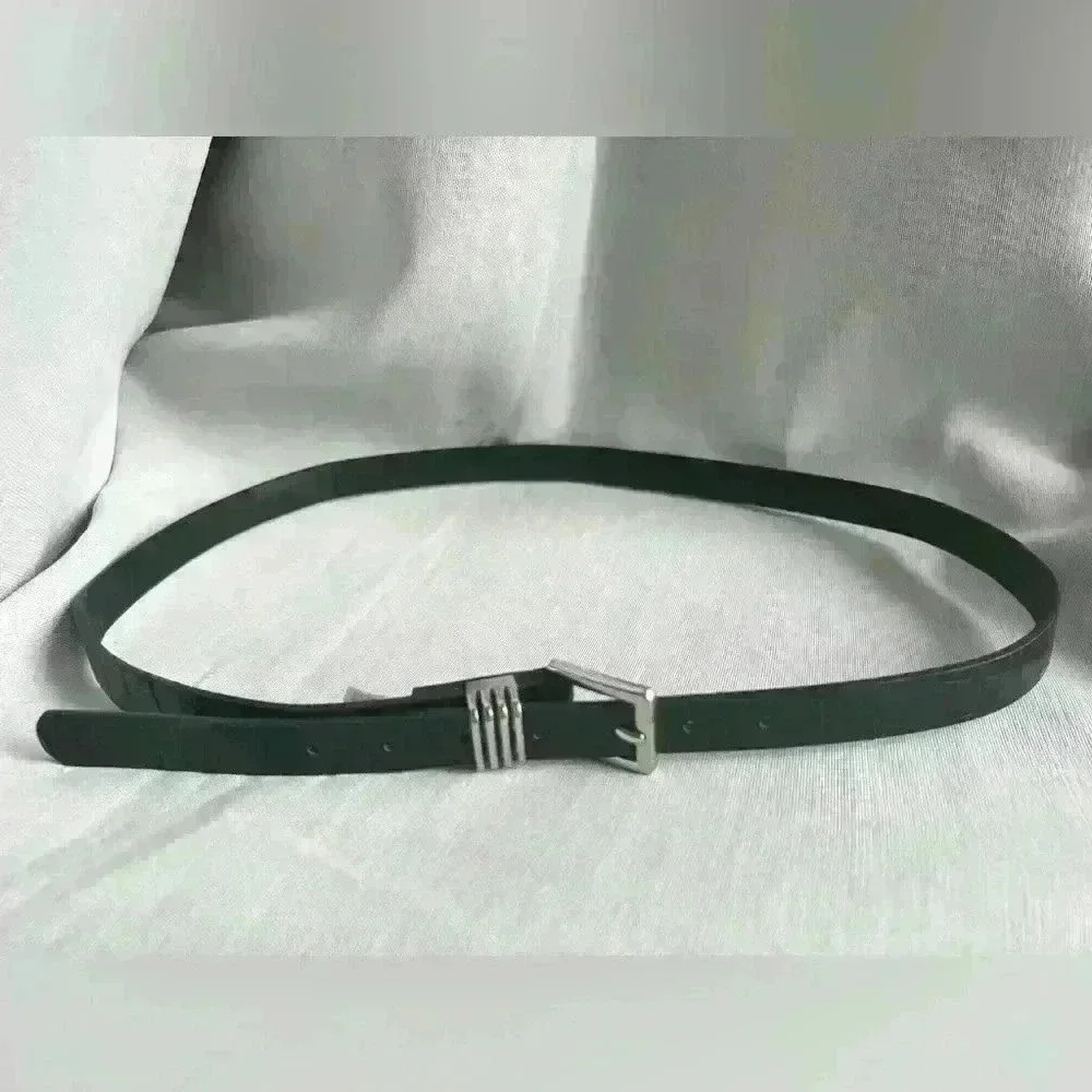 Anne Klein Women’s Synthetic Leather Black Snakeskin Pattern  Belt Medium